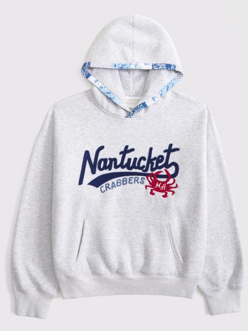 New! 🦀⚓️⛵️Abercrombie & Fitch Soft Collection Hoodie with Nantucket Graphic sz M